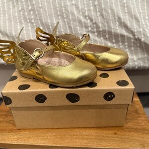 Sophia Webster Gold Winged Kids Dress Shoes
